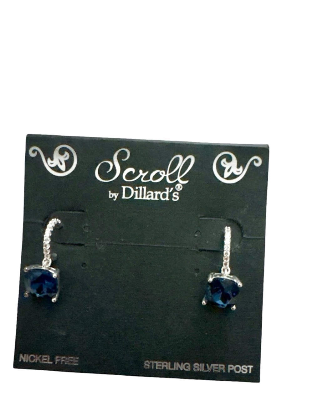 Scroll by Dillard's Sterling Silver Blue Drop Earrings